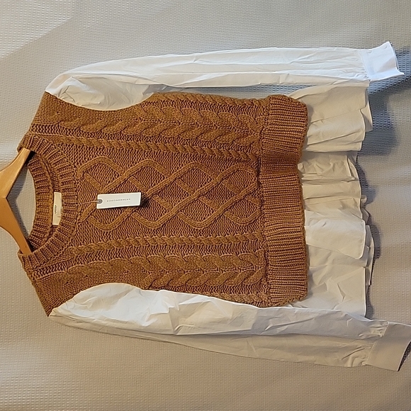 Anthropologie Tops - Anthropologie Sweater Vest Blouse